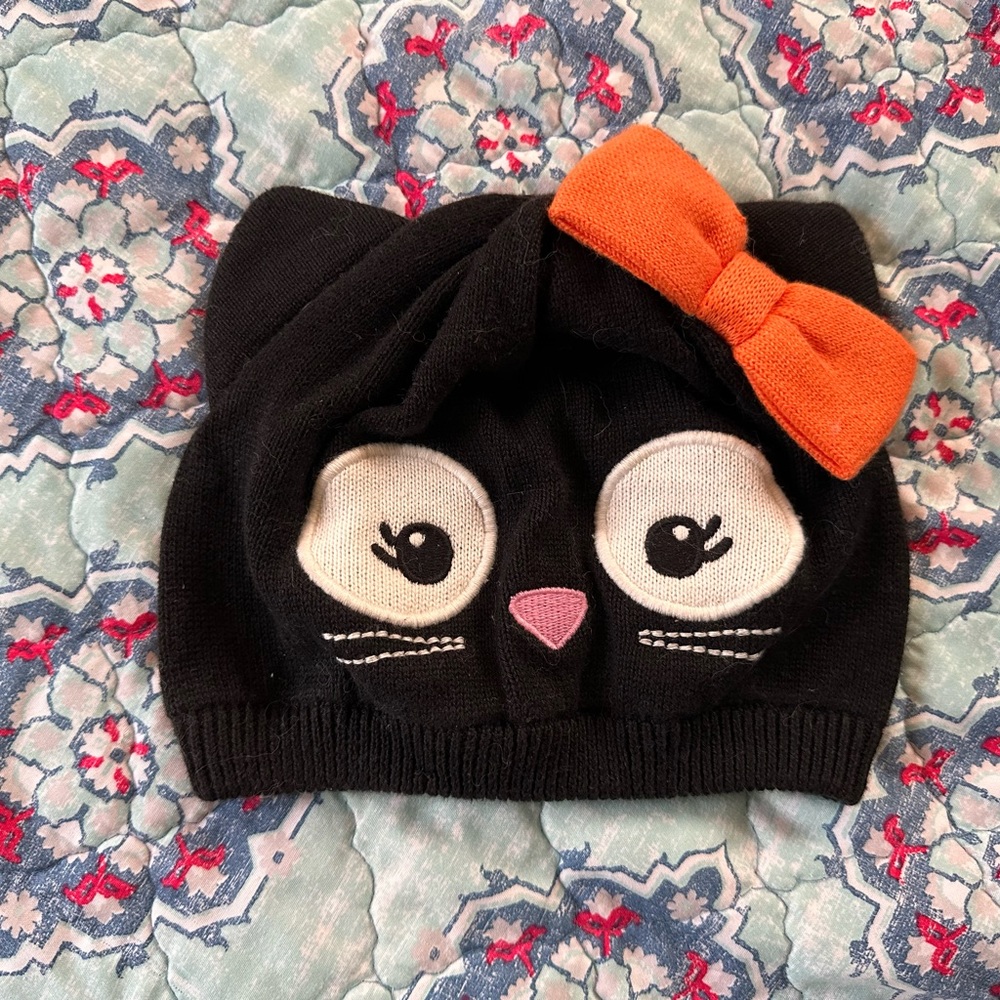 Gymboree Halloween Black Cat Hat Toddler Girls 2T 3T